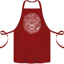 Funny Hipster Lion Cotton Apron 100% Organic Maroon