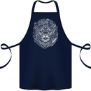 Funny Hipster Lion Cotton Apron 100% Organic Navy Blue