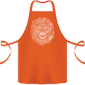 Funny Hipster Lion Cotton Apron 100% Organic Orange