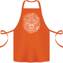 Funny Hipster Lion Cotton Apron 100% Organic Orange