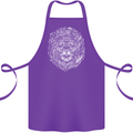 Funny Hipster Lion Cotton Apron 100% Organic Purple