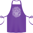 Funny Hipster Lion Cotton Apron 100% Organic Purple
