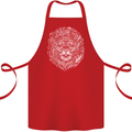 Funny Hipster Lion Cotton Apron 100% Organic Red