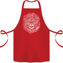 Funny Hipster Lion Cotton Apron 100% Organic Red