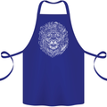 Funny Hipster Lion Cotton Apron 100% Organic Royal Blue