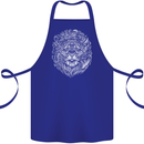 Funny Hipster Lion Cotton Apron 100% Organic Royal Blue