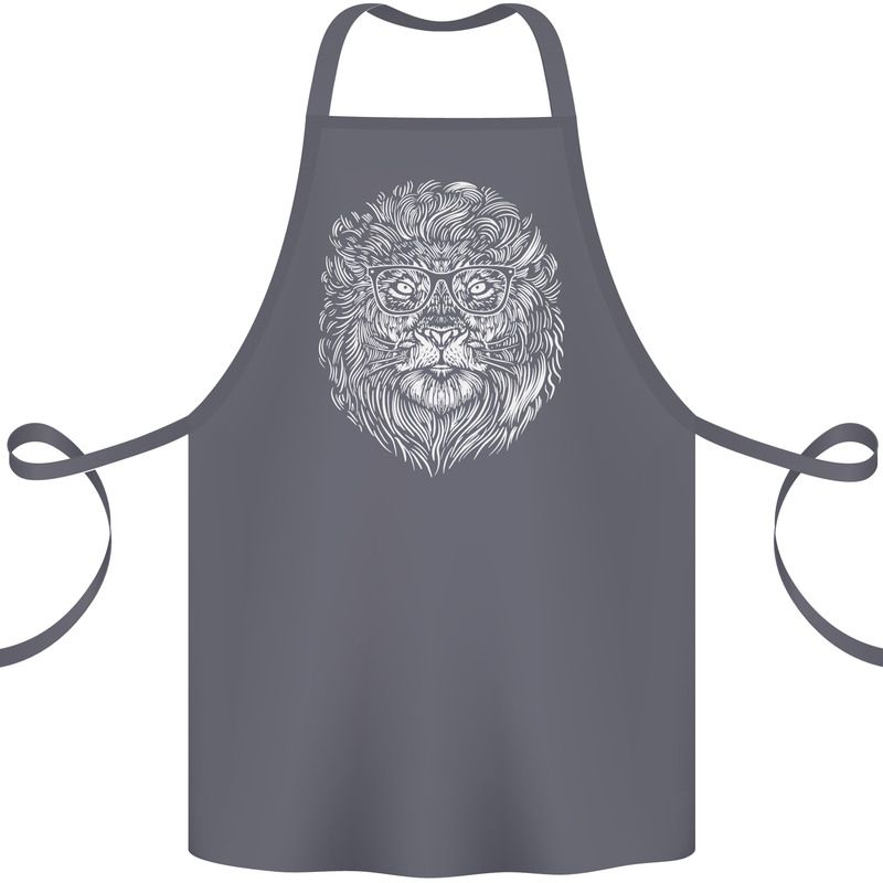 Funny Hipster Lion Cotton Apron 100% Organic Steel
