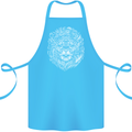 Funny Hipster Lion Cotton Apron 100% Organic Turquoise