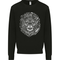 Funny Hipster Lion Kids Sweatshirt Jumper Black