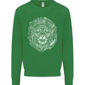 Funny Hipster Lion Kids Sweatshirt Jumper Irish Green