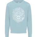 Funny Hipster Lion Kids Sweatshirt Jumper Light Blue