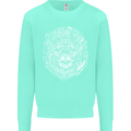 Funny Hipster Lion Kids Sweatshirt Jumper Peppermint