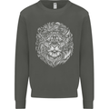 Funny Hipster Lion Kids Sweatshirt Jumper Storm Grey