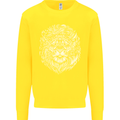 Funny Hipster Lion Kids Sweatshirt Jumper Yellow