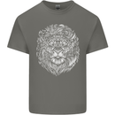 Funny Hipster Lion Mens Cotton T-Shirt Tee Top Charcoal