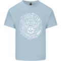 Funny Hipster Lion Mens Cotton T-Shirt Tee Top Light Blue