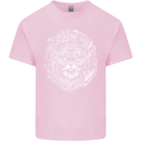 Funny Hipster Lion Mens Cotton T-Shirt Tee Top Light Pink