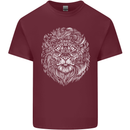 Funny Hipster Lion Mens Cotton T-Shirt Tee Top Maroon