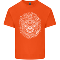 Funny Hipster Lion Mens Cotton T-Shirt Tee Top Orange