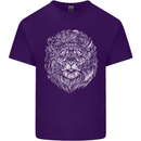 Funny Hipster Lion Mens Cotton T-Shirt Tee Top Purple