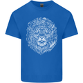 Funny Hipster Lion Mens Cotton T-Shirt Tee Top Royal Blue