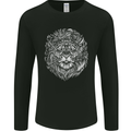 Funny Hipster Lion Mens Long Sleeve T-Shirt Black