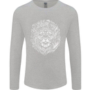 Funny Hipster Lion Mens Long Sleeve T-Shirt Sports Grey