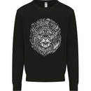 Funny Hipster Lion Mens Sweatshirt Jumper Black