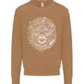 Funny Hipster Lion Mens Sweatshirt Jumper Caramel Latte