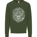 Funny Hipster Lion Mens Sweatshirt Jumper Forest Green