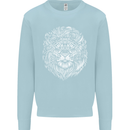 Funny Hipster Lion Mens Sweatshirt Jumper Light Blue