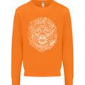 Funny Hipster Lion Mens Sweatshirt Jumper Orange
