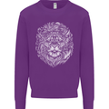 Funny Hipster Lion Mens Sweatshirt Jumper Purple