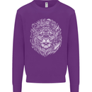 Funny Hipster Lion Mens Sweatshirt Jumper Purple