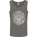 Funny Hipster Lion Mens Vest Tank Top Charcoal