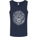 Funny Hipster Lion Mens Vest Tank Top Navy Blue