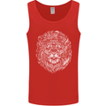 Funny Hipster Lion Mens Vest Tank Top Red