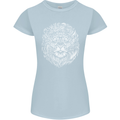 Funny Hipster Lion Womens Petite Cut T-Shirt Light Blue