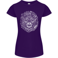Funny Hipster Lion Womens Petite Cut T-Shirt Purple