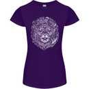 Funny Hipster Lion Womens Petite Cut T-Shirt Purple