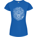 Funny Hipster Lion Womens Petite Cut T-Shirt Royal Blue