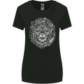 Funny Hipster Lion Womens Wider Cut T-Shirt Black