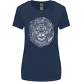 Funny Hipster Lion Womens Wider Cut T-Shirt Navy Blue