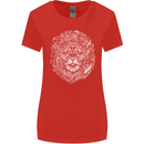 Funny Hipster Lion Womens Wider Cut T-Shirt Red