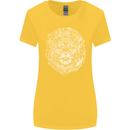 Funny Hipster Lion Womens Wider Cut T-Shirt Yellow