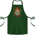 Funny Hoggy Christmas Hedgehog Cotton Apron 100% Organic Forest Green