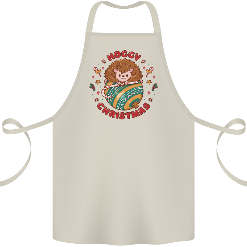 Funny Hoggy Christmas Hedgehog Cotton Apron 100% Organic Natural