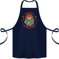 Funny Hoggy Christmas Hedgehog Cotton Apron 100% Organic Navy Blue