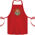 Funny Hoggy Christmas Hedgehog Cotton Apron 100% Organic Red