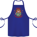Funny Hoggy Christmas Hedgehog Cotton Apron 100% Organic Royal Blue